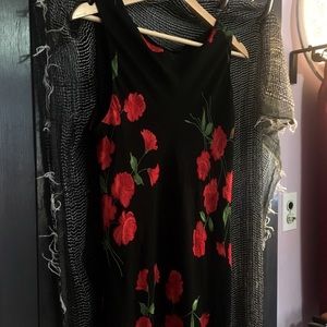Rose Print Maxi Dress